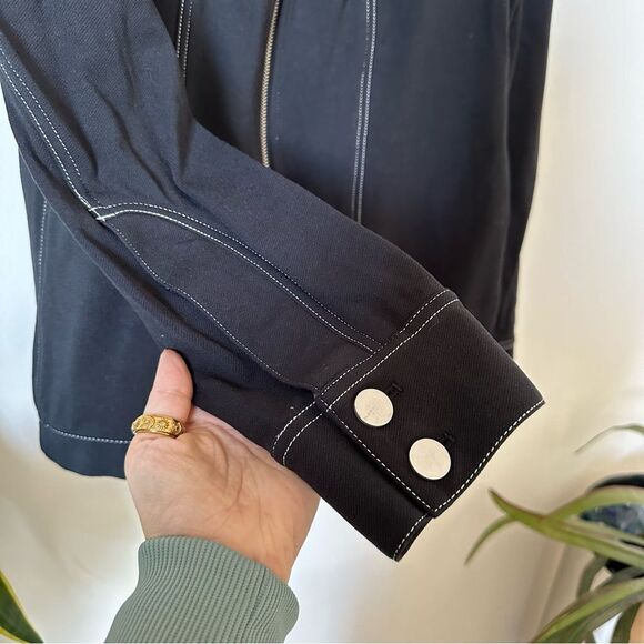 BLDWN Layne Full Zip Black Jacket White Stitch Accent Size L - Picture 5 of 7